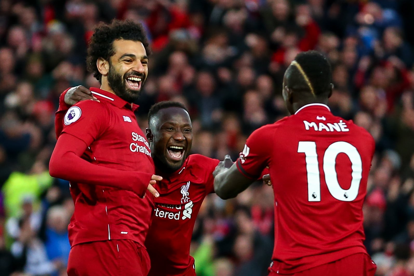 Mohamed Salah, Naby Keita and Sadio Mane.