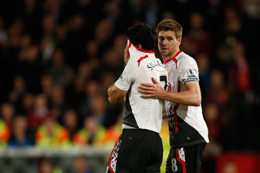 Luis Suarez Steven Gerrard Crystal Palace