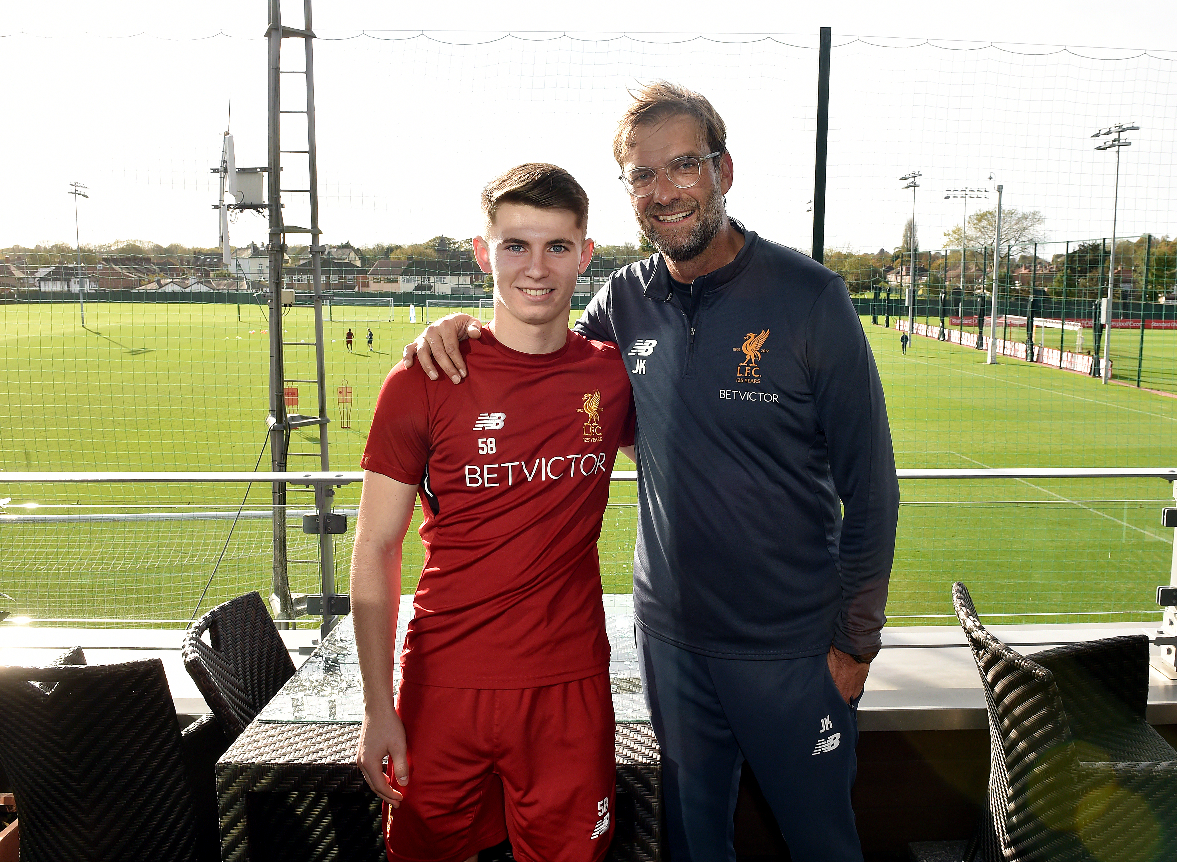 Jurgen Klopp and Ben Woodburn.