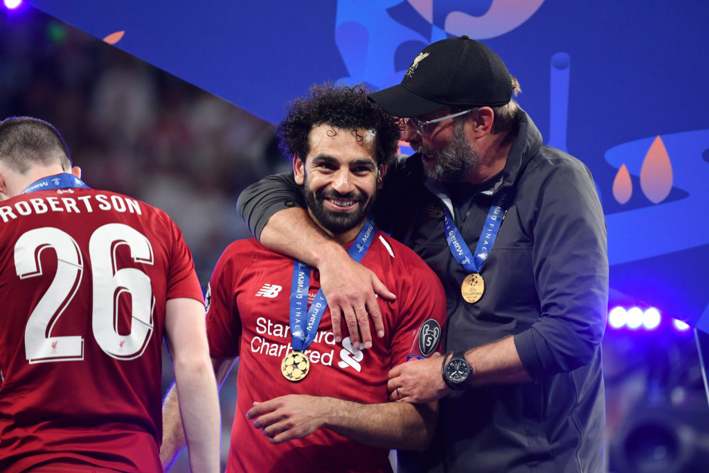 Mohamed Salah and Jurgen Klopp.