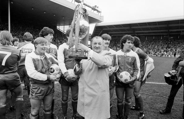 Bob Paisley with the First Division title.