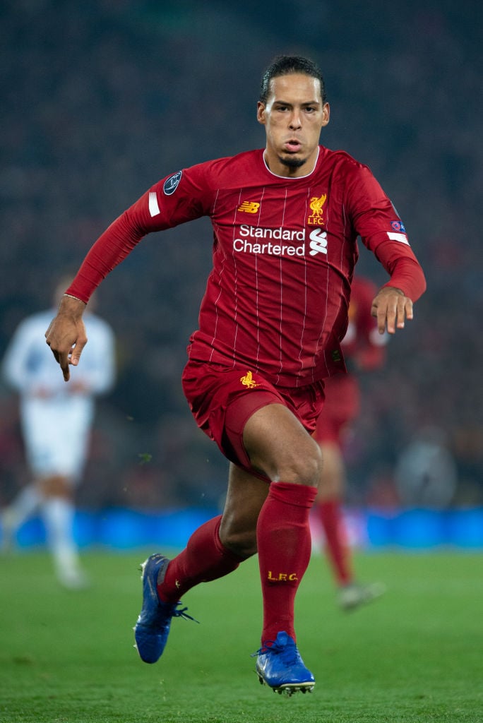 Virgil van Dijk is in the Liverpool lineup to face Manchester City.