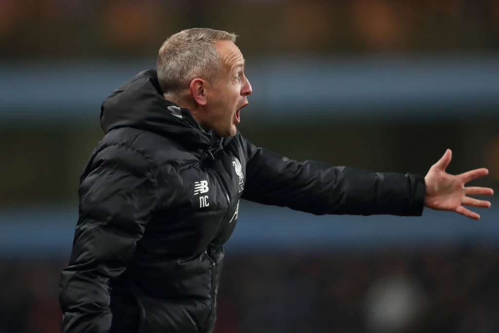 Neil Critchley filling in for Jurgen Klopp against Aston Villa