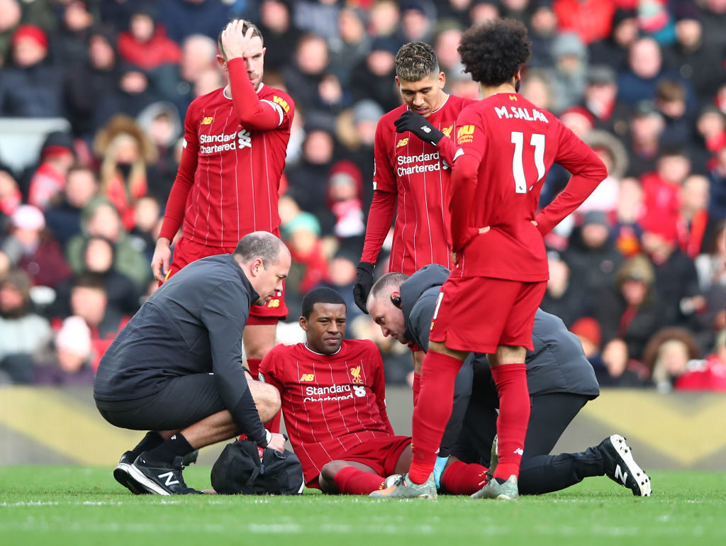 Gini Wijnaldum suffered an injury against Watford