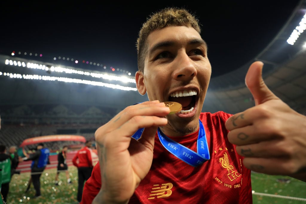Roberto Firmino with his Club World Cup medal.