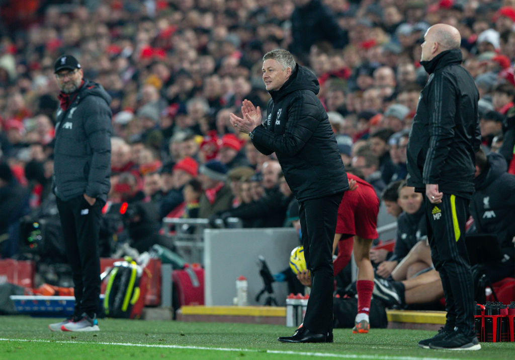 Jurgen Klopp and Ole Gunnar Solskjaer at Anfield.