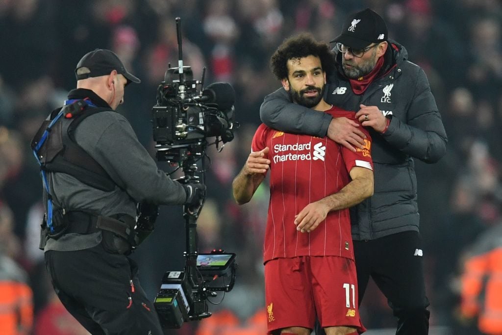 Mohamed Salah raced away against Manchester United to keep Liverpool's Premier League lead intact.