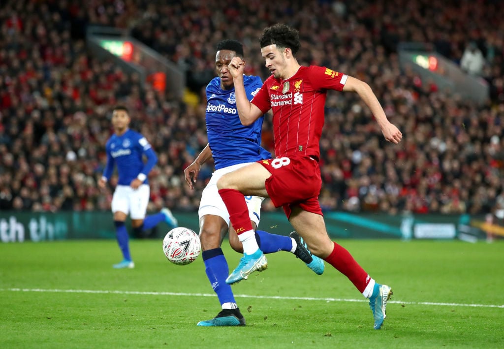 Curtis Jones against Everton in the FA Cup