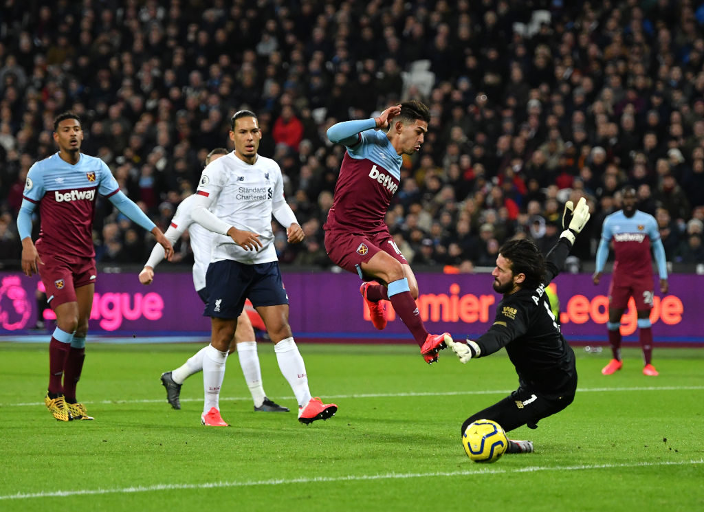 Alisson kept his eighth clean sheet of the campaign against West Ham.