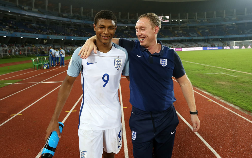 Rhian Brewster and Steve Cooper at the U17 World Cup