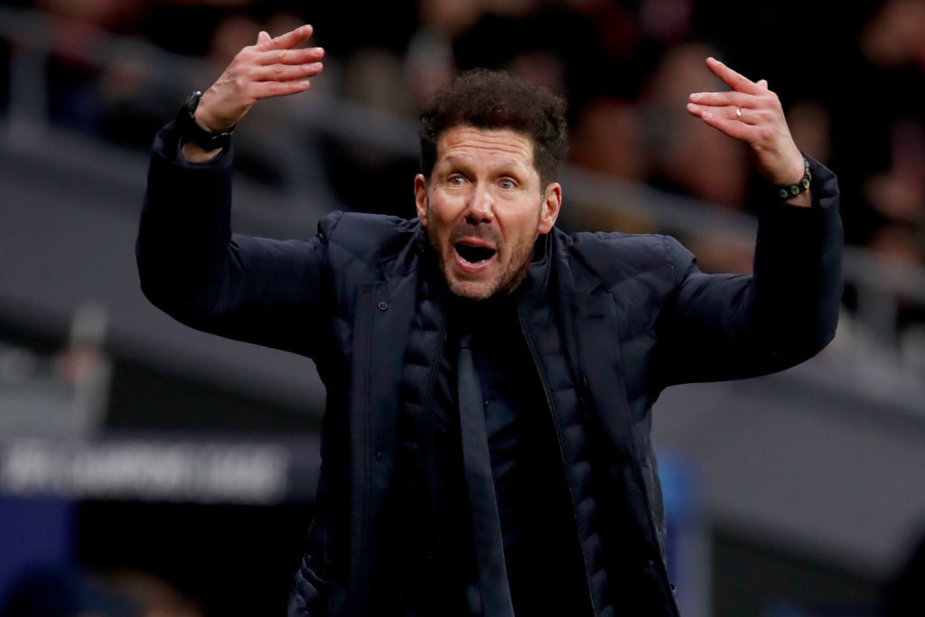 Diego Simeone set his Atletico out in a 4-4-2.