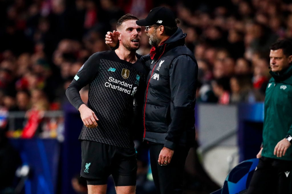Jordan Henderson is missing with injury.