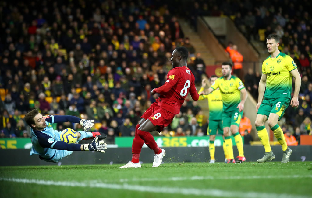 Naby Keita should have given Liverpool the lead against Norwich City.