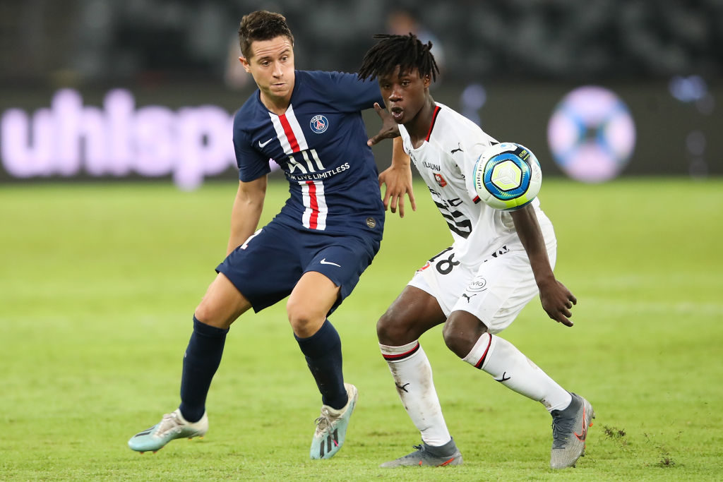 Eduardo Camavinga in action for Rennes.
