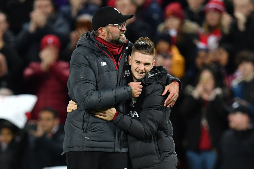 Jurgen Klopp with Harvey Elliott.