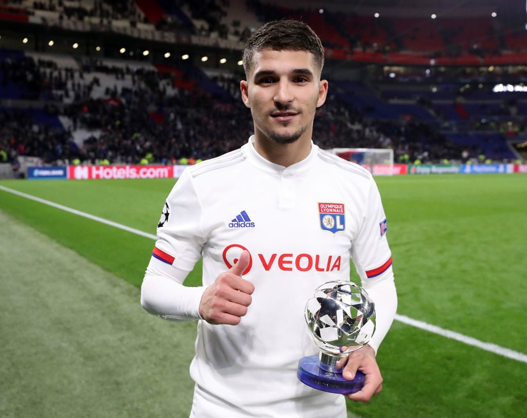 Houseem Aouar with his Man of the Match award v Juventus.