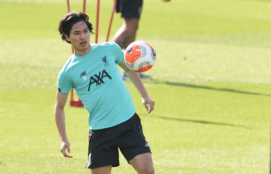 Takumi Minamino is back training with Liverpool.