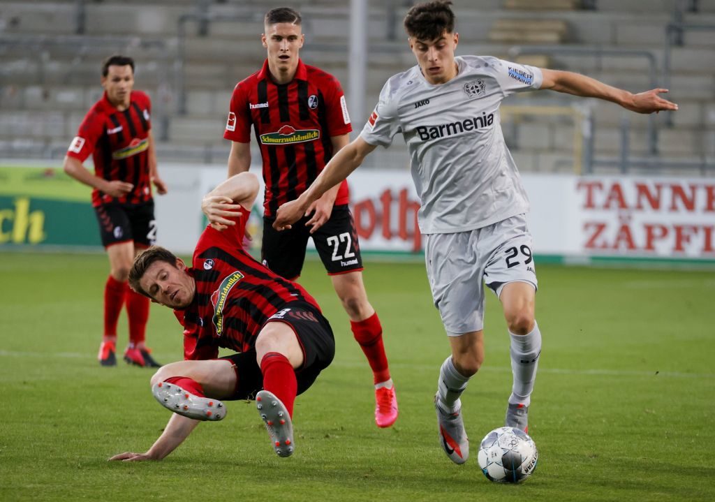 Kai Havertz in action for Bayer Leverkusen.