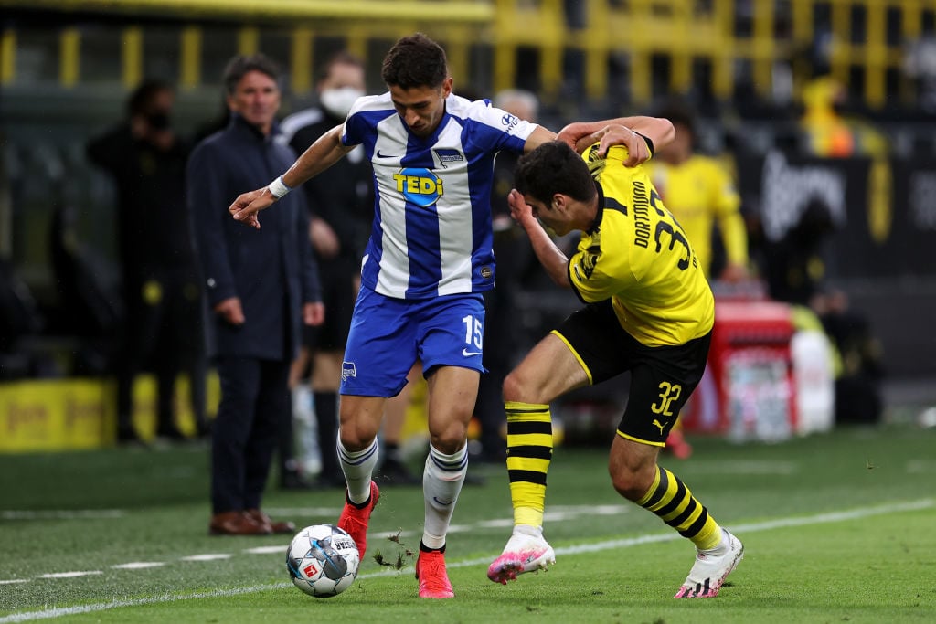 Marko Grujic battles Giovanni Reyna.