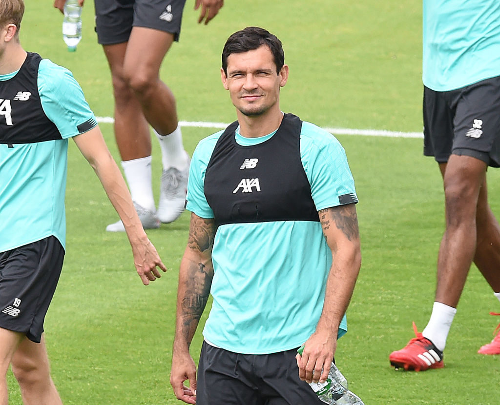 Dejan Lovren in training.