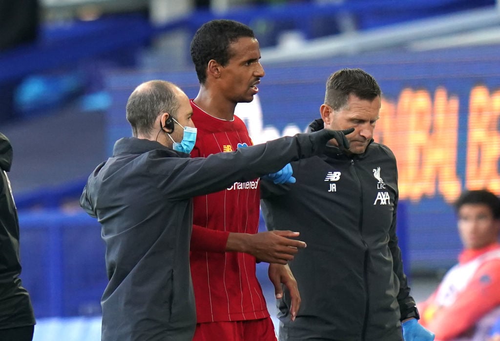 Joel Matip went off against Everton.