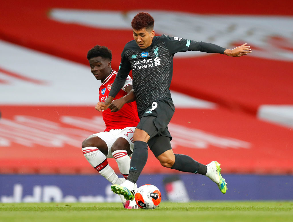 Roberto Firmino v Arsenal.