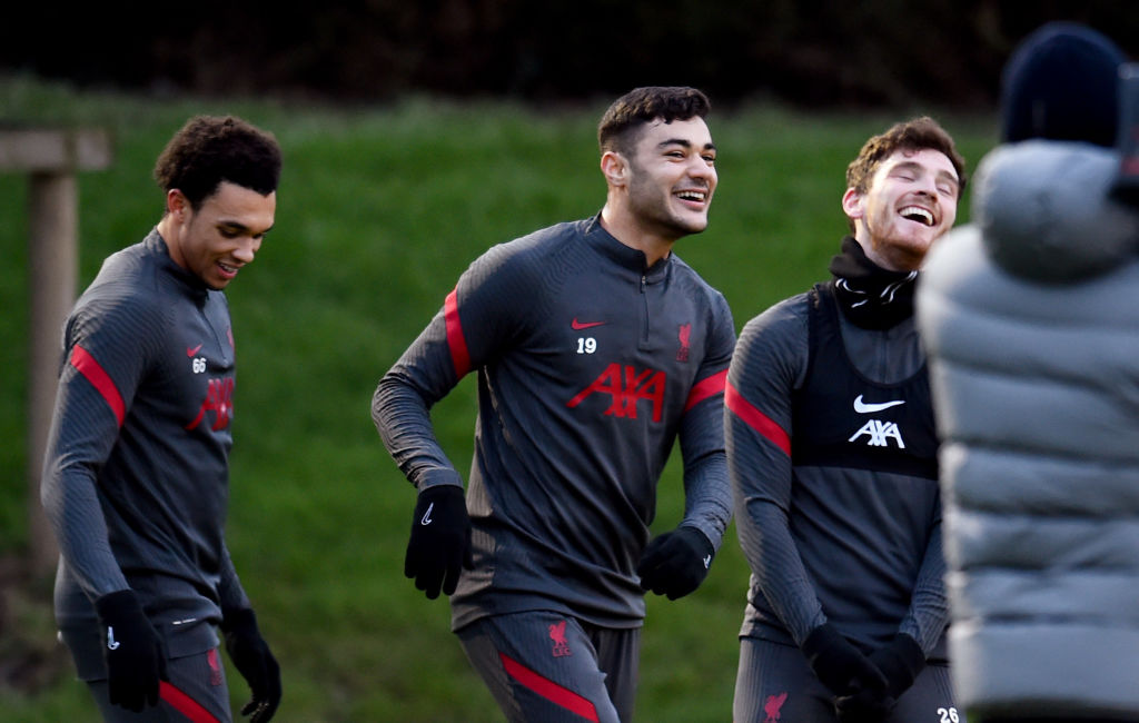 Ozan Kabak after he nutmegged Trent Alexander-Arnold in training