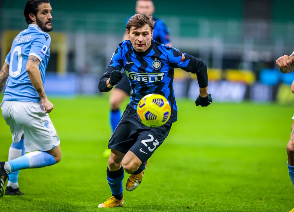 Nicolo Barella of Inter Milan in action during the Serie A