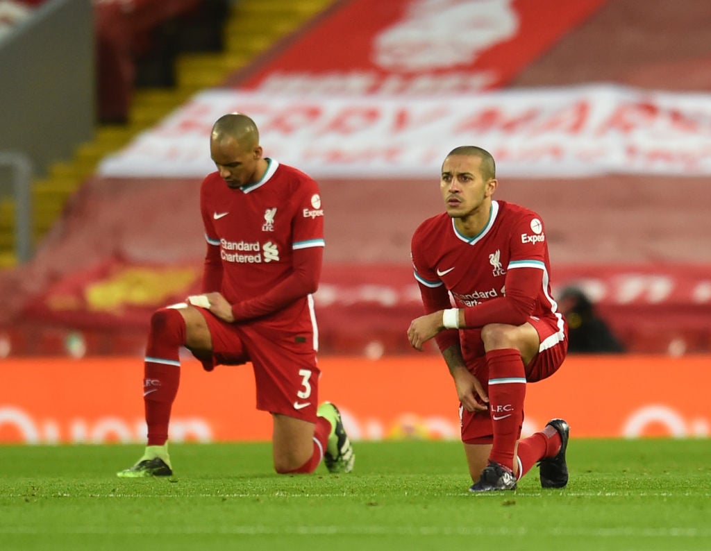 Fabinho and Thiago in the midfield together for the first time since October