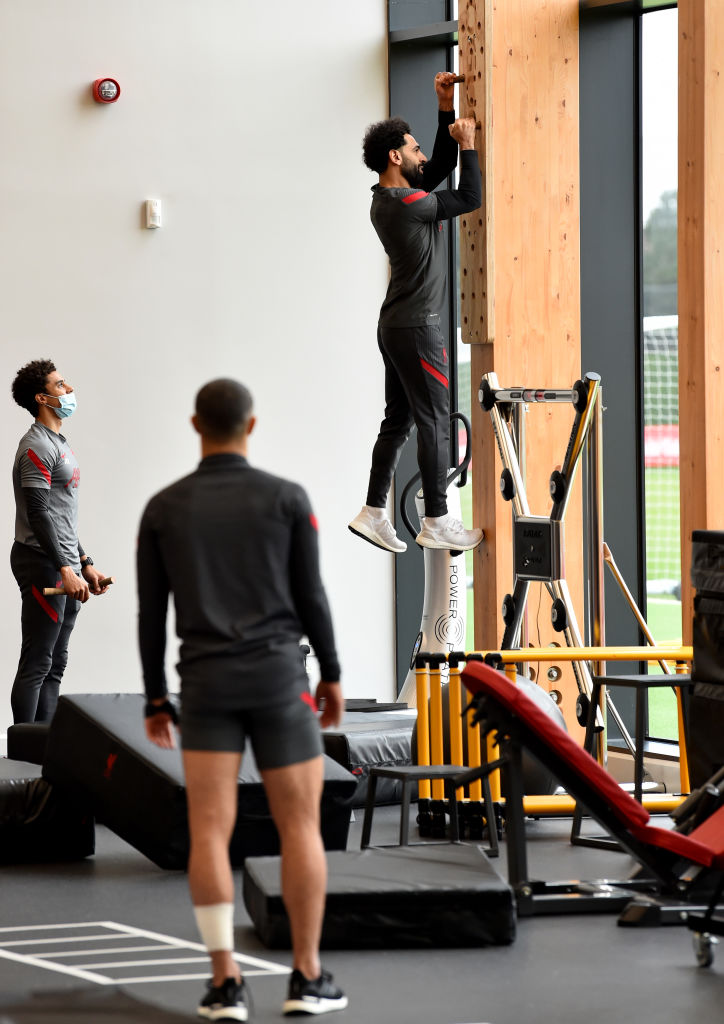 Liverpool fans have been worried by a photo of Mo Salah at the AXA Training Centre