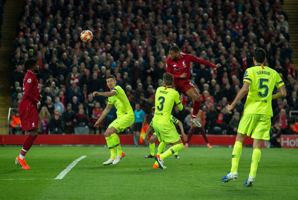 Liverpool v Barcelona - Wijnaldum scores in the 2019 UEFA Champions League Semi Final: Second Leg