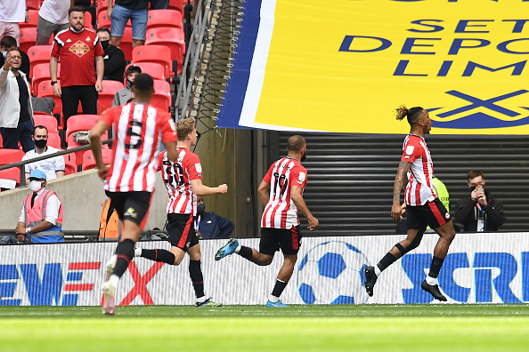 Brentford v Swansea City - Sky Bet Championship Play Off Final - Ivan Toney celebrates