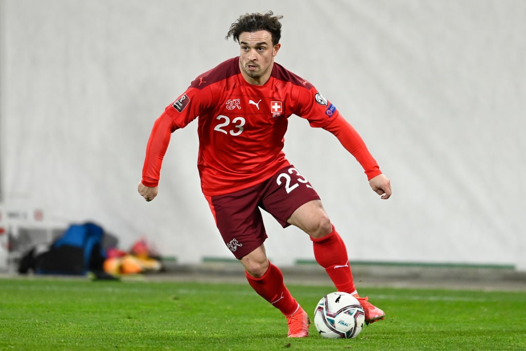 Xherdan Shaqiri of Switzerland in action during the FIFA World Cup 2022 Qatar qualifying match between Switzerland and Lithuania