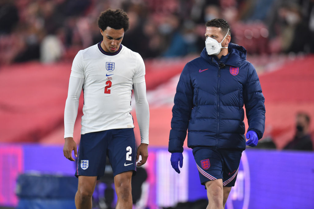 Trent Alexander-Arnold has picked up a suspected thigh injury on England duty