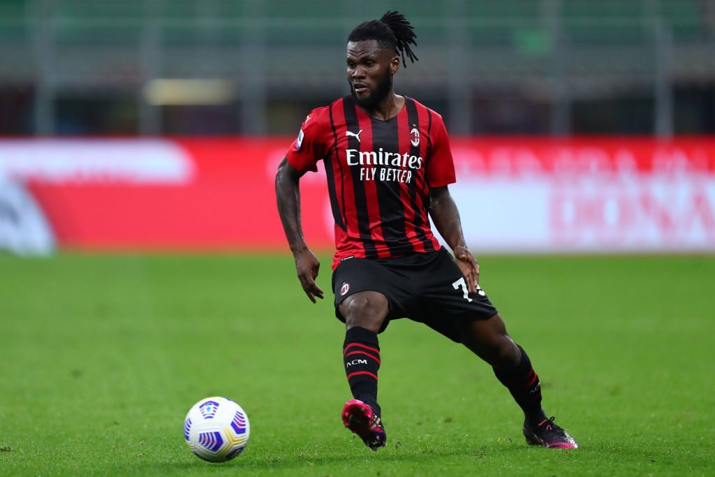 Franck Kessie of Ac Milan in action during the Serie A