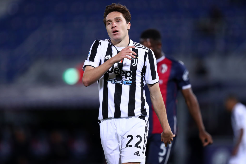 Federico Chiesa of Juventus Fc looks on during the Serie A