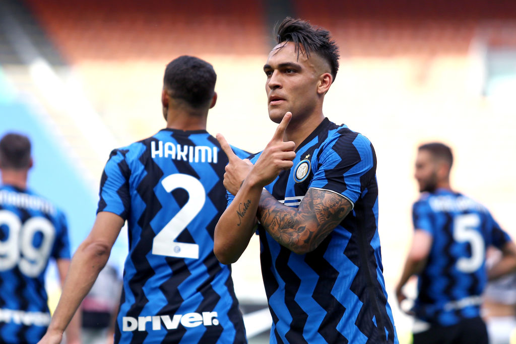 Lautaro Martinez of Fc Internazionale celebrates after