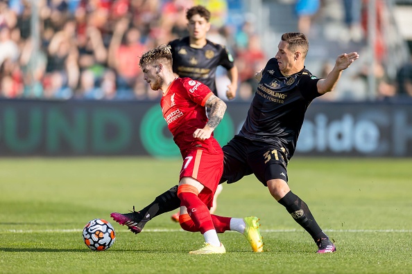 Harvey Elliott played in midfield against Mainz