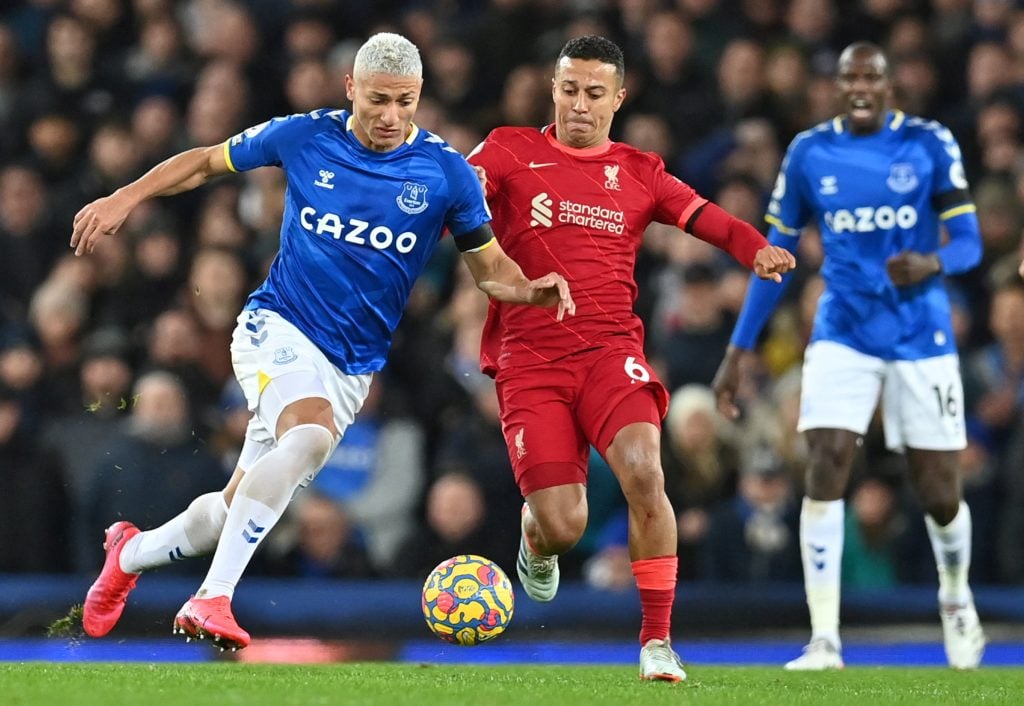 Thiago Alcantara during Liverpool vs Everton