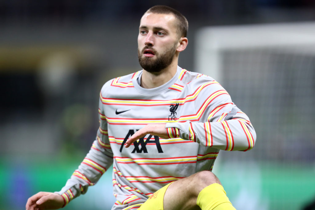 Nathaniel Phillips of Liverpool Fc during warm up before
