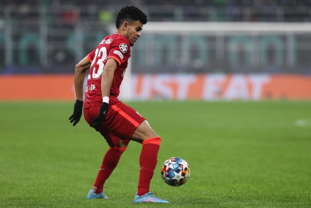 Luis Diaz of Liverpool FC seen in action during the UEFA