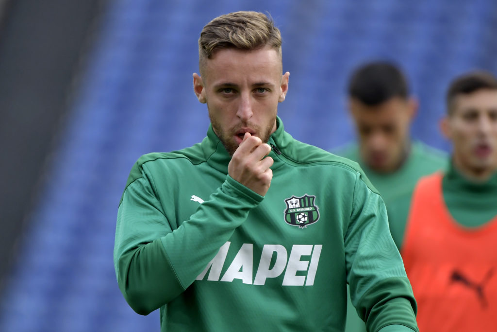 Davide Frattesi of US Sassuolo reacts during the warm up