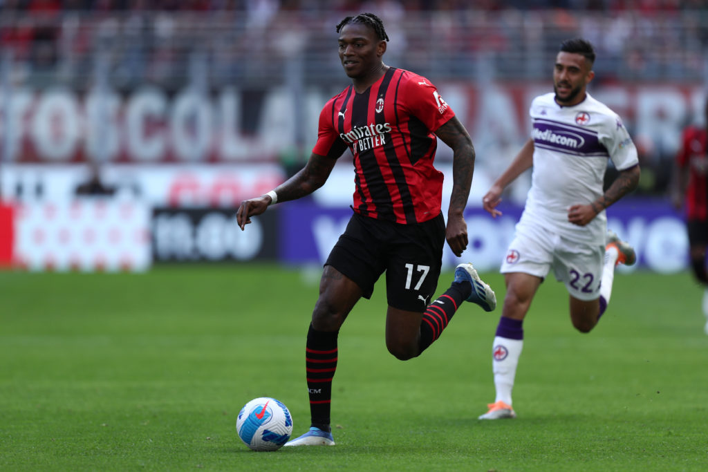 Rafael Leao of Ac Milan in action during the Serie A match