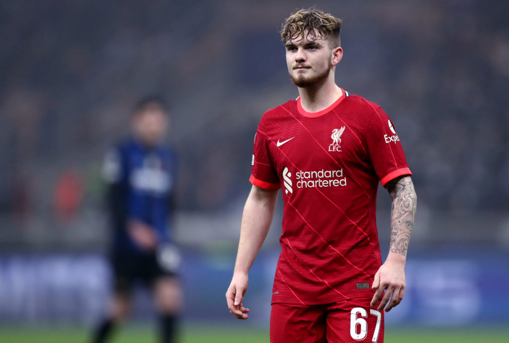 Harvey Elliott of Liverpool Fc  looks on during the  Uefa