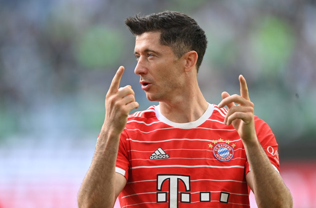 Robert Lewandowski playing for Bayern Munich