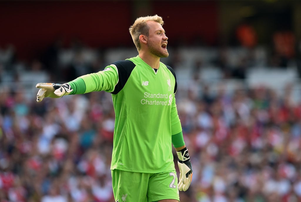Simon Mignolet of Liverpool during the Premier League match between Arsenal and Liverpool at Emirates Stadium