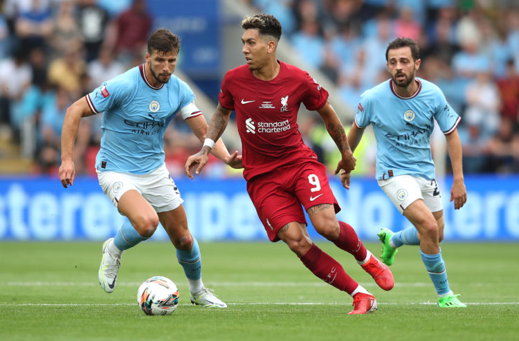 R of Manchester City during The FA Community Shield between Manchester City and Liverpool FC at The King Power Stadium on July 30, 2022 in Leicester, England. (Photo by Jan Kruger - The FA/The FA via Getty Images