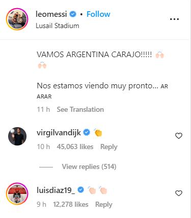 Virgil van Dijk responds to Lionel Messi.