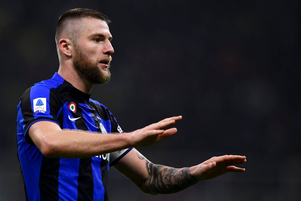 Milan Skriniar of FC Internazionale gestures during the