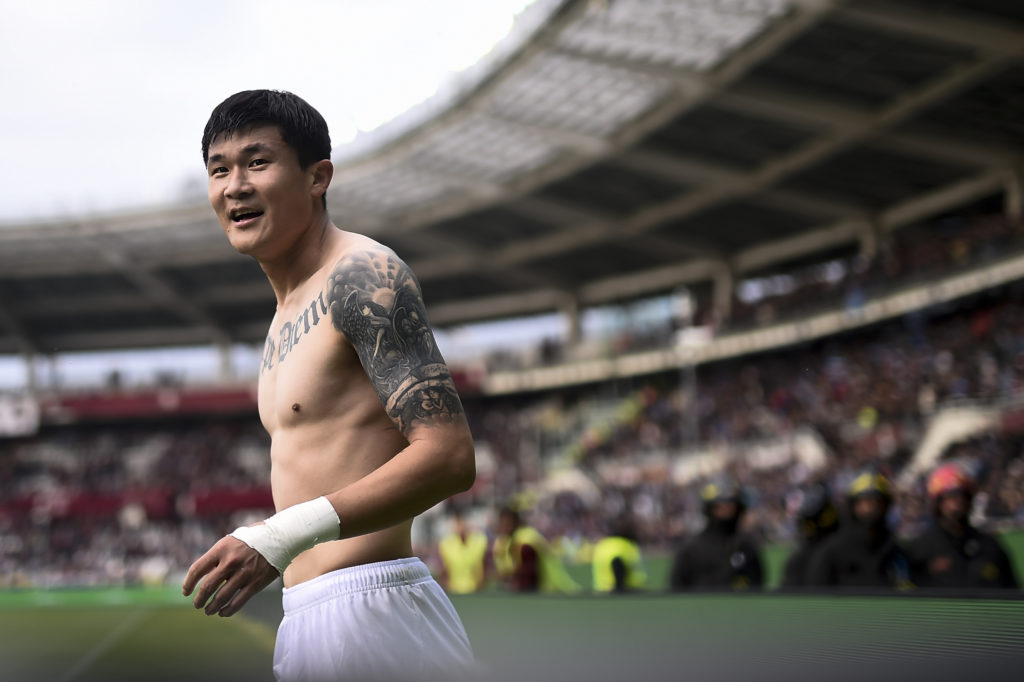 Kim Min-jae of SSC Napoli celebrates the victory at the end